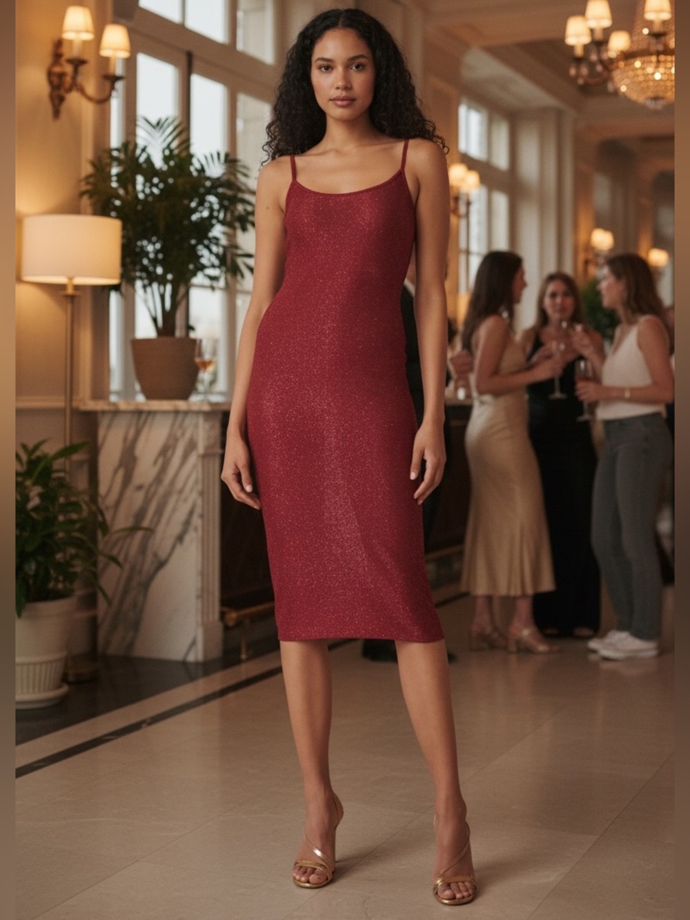 NWT MISA Los Angeles LISETTE DRESS* Knits In Crimson size large - Picture 6 of 15